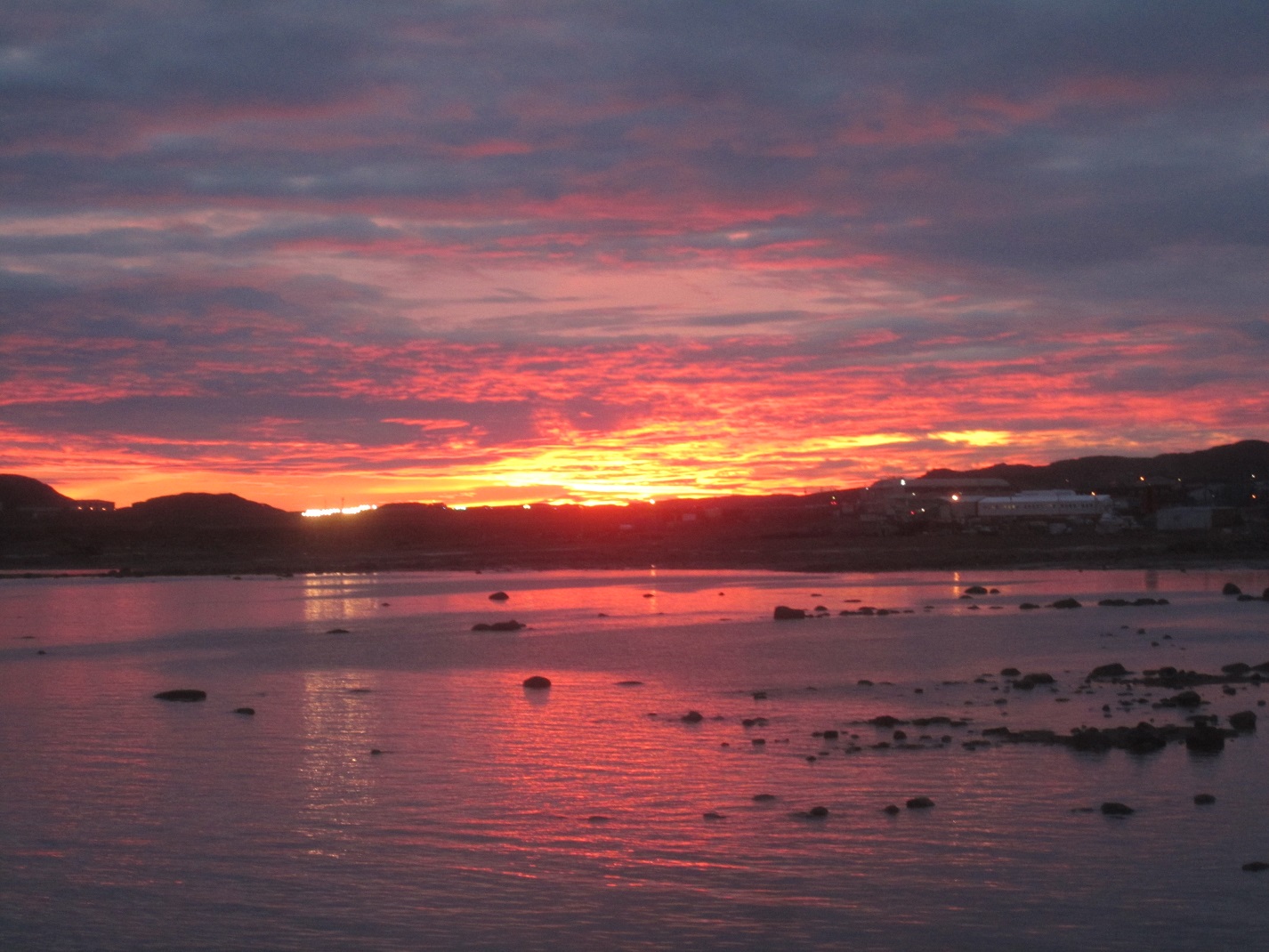 Sunset over Iqaluit, Nunavut, 2016